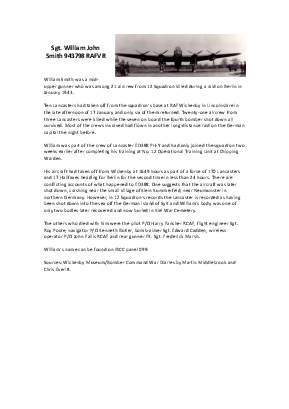 A preview of a PDF biography for Smith, William John